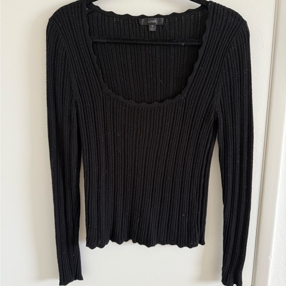 J. Crew Sweaters - J. Crew Black Ribbed Scoop Neck Sweater